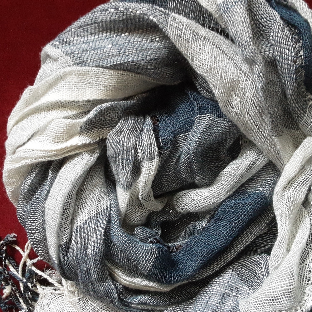 Denim blue scarf